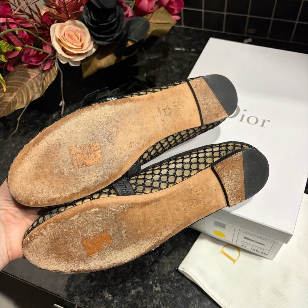 Dior Black Mesh Women's Loafers - Picture 5 of 5